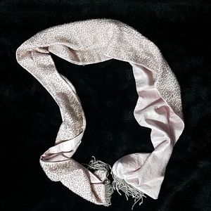 Express silk light pink beaded scarf